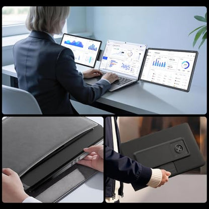 15.6" Laptop Screen Extender, Portable Triple Monitor for Laptops | FHD 1080P, USB-C/HDMI, Plug & Play, 120% sRGB, Low Blue Light, Detachable Monitor Extender for Wins/macOS 13.3"-17.3" - size: 15.6" Triple Monitor