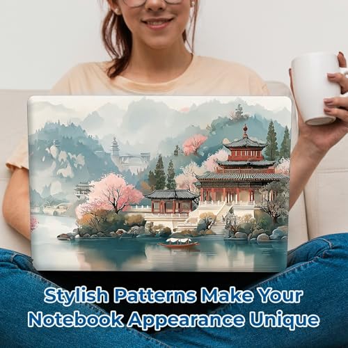 Reusable Universal Laptop Skin Sticker, Cut to Fit for 11.6–15.6 Inch Laptops, Waterproof Protective Film, No-Residue - Oriental Landscape - color: Oriental Landscape