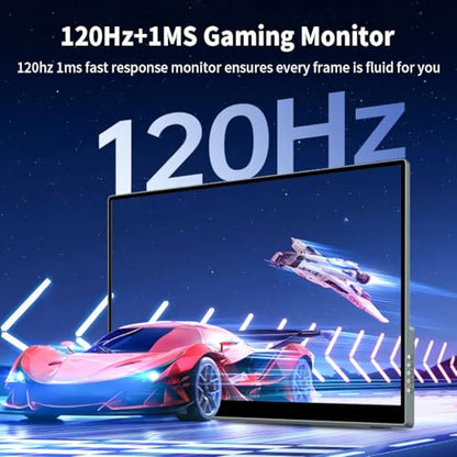 17.3" 4K Portable Monitor Touchscreen, 120Hz UHD Gaming Display 3840x2160 with MPP Stylus Support, 100% DCI-P3, HDMI 2.1 USB-C, VESA External Screen for Laptop Console PC - size: 17.3 Inch