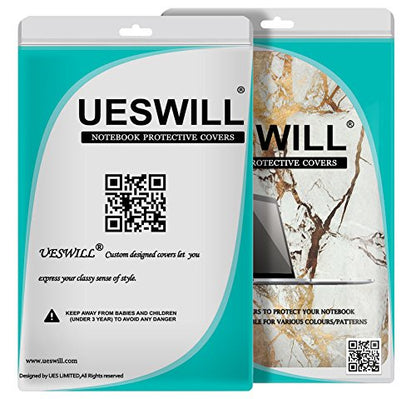 UESWILL Marble Pattern Smooth Hard Shell Case Cover Compatible with MacBook Air 11 inch (A1465/ A1370) + Microfibre Cleaning Cloth, (White/Gold) - color: Pattern-marble White/Gold, size: MacBook Air 11"