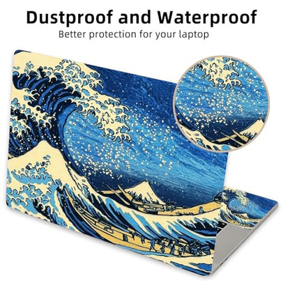 Aesthetic Laptop Skin Cover,12-15.6 Inch Universal Vinyl Sticker Decal,Waterproof Scratch-Resistant Notebook Wrap,Removable Residue-Free Protector,Wave Night Star - color: Wave Night Star
