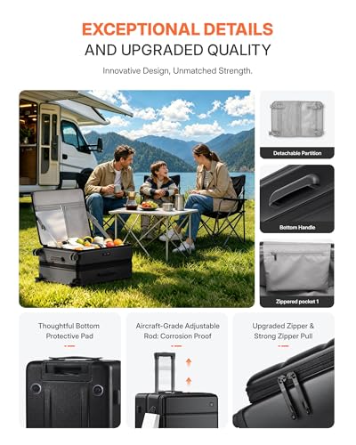 28 Inch Checked Luggage Side Opening Expandable Hardshell Suitcase, 100% PC Lightweight with Brake Spinner Wheels, TSA Lock - Large Travel Suitcase - color: Black, size: 28 Inch-EXT