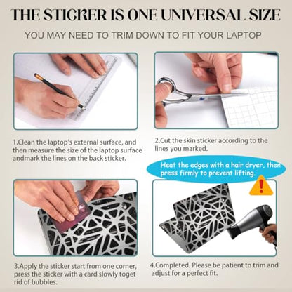 SUPERDANT 3 Pcs Circuit Board Laptop Skin Sticker Cover Decal Geometric Motherboard PVC Waterproof Scratch-Resistant Trim-to-Fit for 12-15.6 Inch Notebook Wrap Personalize Gift 38x27cm