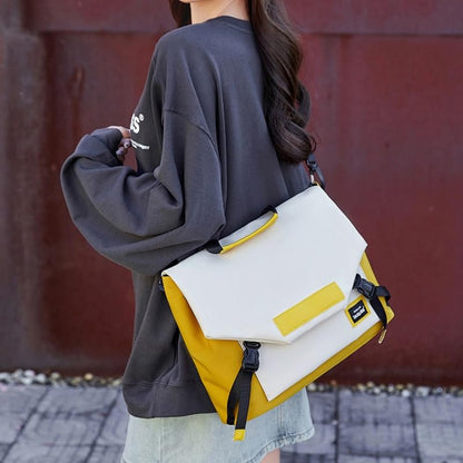 Multifunctional laptop bag, 13.3-16 inch waterproof laptop bag, casual crossbody shoulder handbag for men and women - color: Turmeric Milk White