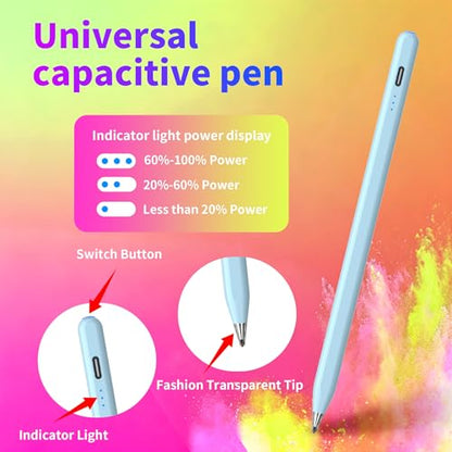 Digital for Android Tablets Stylus Pen for Samsung Galaxy Tab A11+Plus/A11/A9+/A9 Pencil,Accurate Without delay，One-Click Power On/Off,+2Nibs&Long Battery Life (Blue) - color: Blue