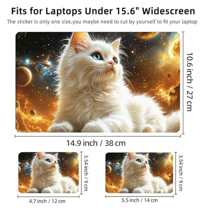 Aesthetic Laptop Skin Cover,12-15.6 Inch Universal Vinyl Sticker Decal,Waterproof Scratch-Resistant Notebook Wrap,Removable Residue-Free Protector,Cosmic Cat Space - color: Cosmic Cat Space
