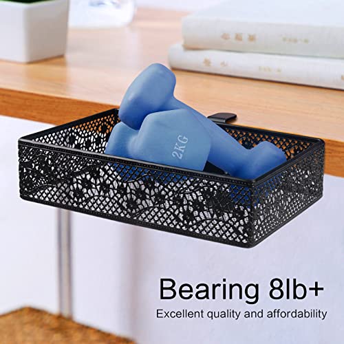 Under Desk Drawer, Clamp on Desk Organizer Under Table Hanging Desk Storage | 2PCS under desk organizer: clamp on desk drawer, under desk basket, hanging desk storage, clamp on undertable shelf, no-drill - size: Black 2 Pack