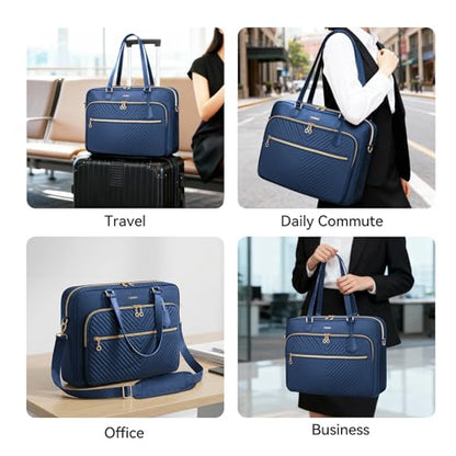 Laptop Bag Case for Women Men Tote Bag Briefcase Compatible with MacBook/Dell/HP/Acer/ASUS, Waterproof Shoulder Carrying Briefcase, Blue, 15.6-16 Inch - color: Blue, size: 15.6 inch