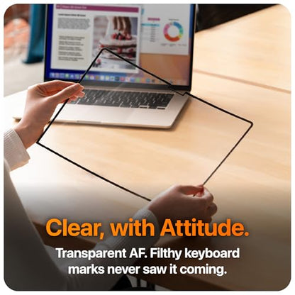 GhostView Premium Air-ttach Ultra Thin Clear Screen Protector, Protect Against Keyboard Imprint, Fingerprint, Smudge and Scratch, Non-Magnetic, Compatible with 2022+ MacBook Air 13", M5/M4/M3/M2 - size: MacBook Air 13" (2022+)