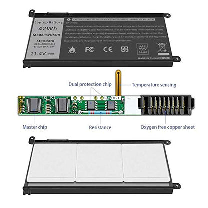 Fancy Buying 42Wh WDX0R Laptop Battery for dell Inspiron 15 5565 5567 5568 5578 7560 7570 7579 7569, 13 5368 5378 5379 7368 7378, 17 5000 5765 5767 5770, 14 7460 Fits 3CRH3 T2JX4 FC92N CYMGM - size: 11.13*2.15*0.77inch