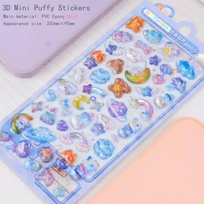 3D Puffy Stickers 6 Sheets 300+ Kawaii Stickers for Phone Case & Handbooks ﻿ ﻿ - style: 6PCS Stickers