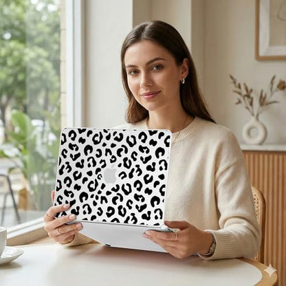for MacBook Neo 13 inch Case 2026 (Model A3404), Artistic Leopard Pattern Ultra Slim Frosted Matte Hard Shell, Anti-Scratch & Fingerprint Resistant Cover, Leopard Clear - color: Leopard Clear