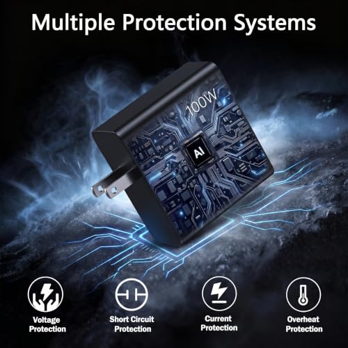 100W 65W GaN USB-C Laptop Charger Compatible with Lenovo Laptops | Compatible with Lenovo Thinkpad P16s G4/P14s G6/T16 G4/Neo 14, ThinkBook Plus G3/13x G3, Yoga Pro 7/Slim 7 Pro 14IAP7