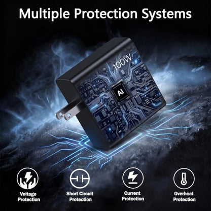 100W 65W GaN USB-C Laptop Charger Compatible with Lenovo Laptops | Compatible with Lenovo Thinkpad P16s G4/P14s G6/T16 G4/Neo 14, ThinkBook Plus G3/13x G3, Yoga Pro 7/Slim 7 Pro 14IAP7