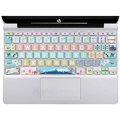 Silicon Keyboard Cover Skin for HP Chromebook 11 x360, 14-ca, 14-ak, 14-X Series - Sakura - color: Sakura