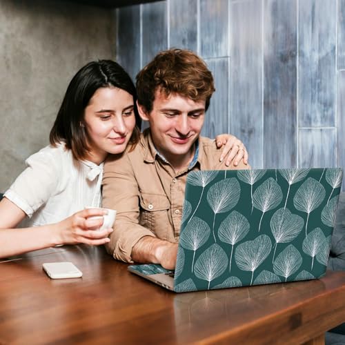Universal Laptop Skin Sticker Decal, Compatible with MacBook HP Dell Lenovo 12"-15.6", Reusable Vinyl Notebook Cover 3PCS Set, High-Recognition Film-Dark Green Ginkgo Leaf - color: Dark Green Ginkgo Leaf