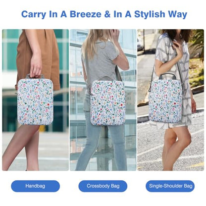 Dadanism 9-11 Inch Tablet Sleeve Bag Carrying Case with Shoulder Strap | Fits iPad (A16) 11", iPad 10th Gen 10.9", iPad Air M4/Pro M5 11", iPad 9/8/7th 10.2", Galaxy Tab A11+ 11", Blooming Bouquet - color: Blooming Bouquet, size: 9-11 Inch