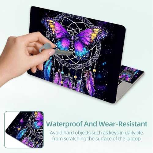Universal Laptop Skin Decal, 3-Piece Vinyl Protector for 12 13 14 15.6" Notebook, Waterproof Anti-Scratch, Easy Trim & Bubble-Free Finish, Butterfly with Wings is Flying - color: Butterfly with Wings is Flying