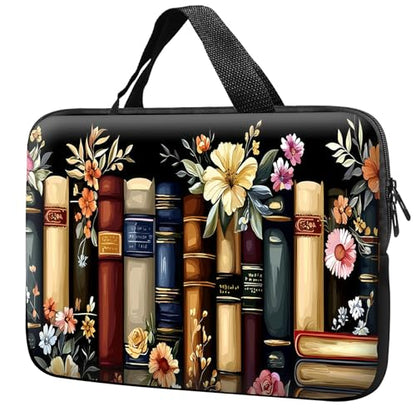Laptop Sleeve with Handle 13 Inch, Waterproof Laptop Case Bag, Flower Book Pattern Design Computer Sleeve Compatible with MacBook Air, Pro, HP, Dell, Lenovo, ASUS - color: Flower Book, size: 13inch(13-13.6")