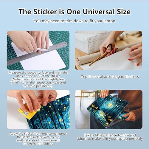 Universal Laptop Skin Sticker with 2 Wrist Pad Skins, Waterproof Scratch Resistant Vinyl Laptop Cover Decal, Cut to Fit for 11–15.6 Inch MacBook HP Dell Lenovo, Dreamy Starry Night - color: Dreamy Starry Night