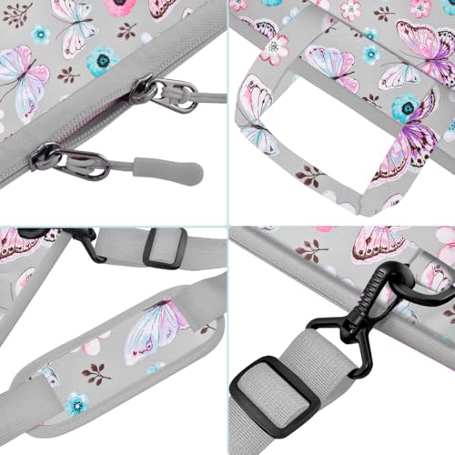 Laptop Case 15.6 inch Shoulder Bag, Durable Shockproof Protective Computer Carrying Briefcase with Multi-Pockets and Strap Compatible with Most 15.6 inch Notebooks,Butterfly - color: Butterfly, size: 15.6"