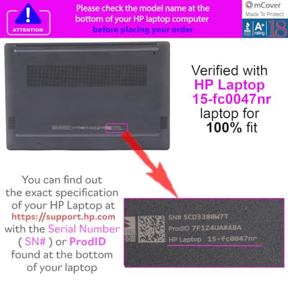 mCover Case Compatible ONLY for 2023-2024 15.6-inch HP Laptop 15-FCxxxx / 15-FDxxxx Series Windows Notebook PC (NOT Fitting Any Other HP Laptop Models) - Aqua - color: Aqua