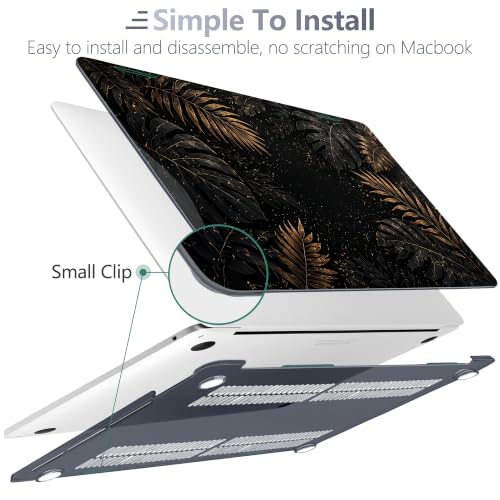 Batianda AstroGrid Case for MacBook Pro 13 inch 2022, Luxury Tropic Leaf | Fits Model A2338 M2 M1 A2251 A2289,1.2mm Slim Lightweight Hard Shell Cover, Scratch Resistant,4-in-1 Accessories Bundle - color: Luxury Tropic Leaf
