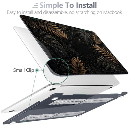 Batianda AstroGrid Case for MacBook Pro 13 inch 2022, Luxury Tropic Leaf | Fits Model A2338 M2 M1 A2251 A2289,1.2mm Slim Lightweight Hard Shell Cover, Scratch Resistant,4-in-1 Accessories Bundle - color: Luxury Tropic Leaf