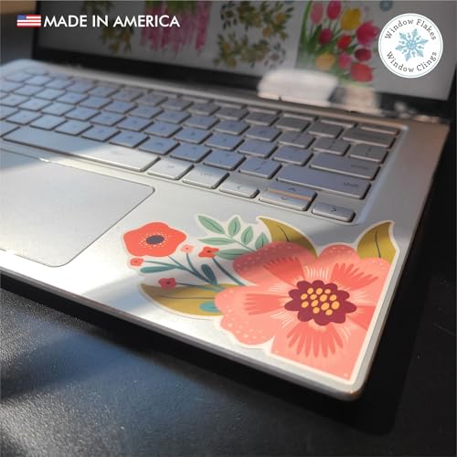 Floral Poppy Laptop Sticker Pack - Flower Stickers Laptop Decal - Vinyl Decal Journal Sticker - Cute Artsy Stickers for Planners - style: Poppy Flower Stickers (Set of 9)