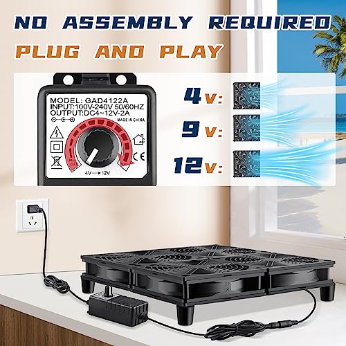 4 x 120mm Small Flat Computer Cooling Fan with Variable Speed Controller for DIY Electronics Router Media TV Box Cabinet Server Equipment Exhaust Ventilation - style: 4 x 120mm