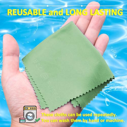 Eco-Fused Microfiber Cleaning Cloths - 12 Pack - Ideal for Cleaning Glasses, Spectacles, Camera Lenses, iPad, Tablets, Smartphones, iPhone, Android Phones, Laptops, LCD Screens - color: Yellow/Green (12 Pack)