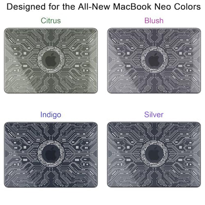 Batianda Case for MacBook Neo 13 Inch 2026 Model A3404, Noir Circuit | 4-in-1 Laptop Accessories Bundle with Circuit Board Art, Ultra Slim Hard Shell for Tech Lovers and Students - color: Tech-Noir Circuit