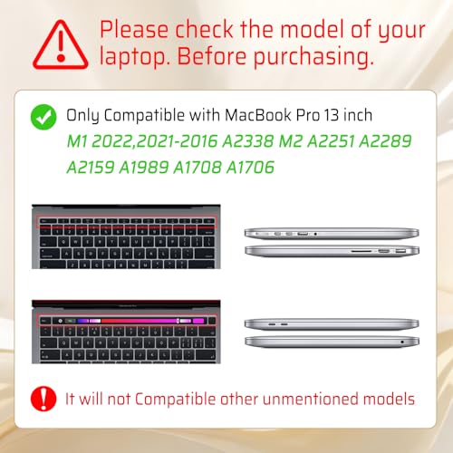 Seorsok Compatible with MacBook Pro 13 inch Case M2 2023,2022,2021-2016 A2338 M1 A2251 A2159 A1989 A1708 A1706,Cute Pink Retro Checkered Aesthetic Plastic Hard Case&Transparent Keyboard Cover,Pink - color: Pink Checkered, size: Pro13（A2338 M1 A2251 A2289