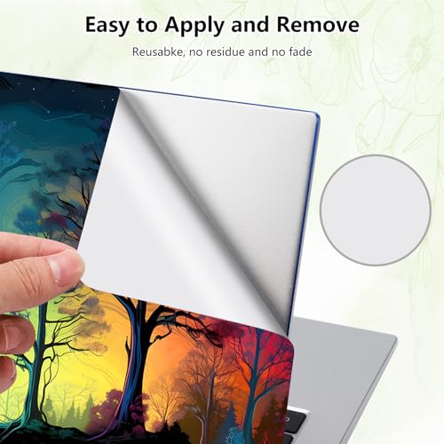 Laptop Skin Sticker Decal, Universal Reusable Vinyl Laptop Cover for 12" 13" 13.3" 14" 15" 15.4" 15.6" Notebook PC, Reusable Waterproof Scratch-Resistant with 2 Wrist Pads,Watercolour Forest - color: Watercolour Forest
