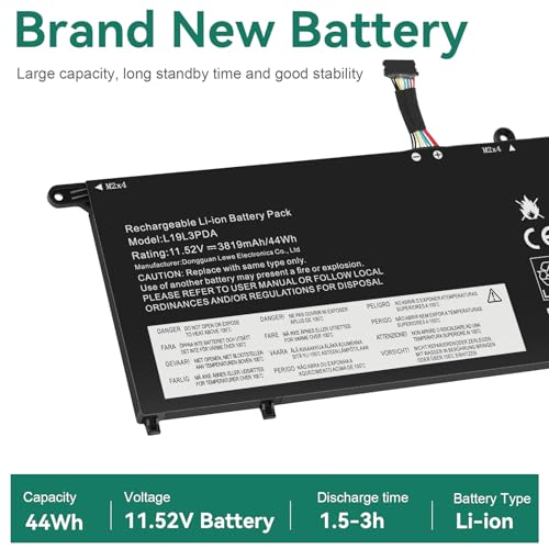 Futurebatt L19C3PDA L19M3PDA Laptop Battery Replacement for Lenovo ThinkBook 14 15 (G2 ITL, G3 ACL, G2 are, G3 ITL, G4 ABA) Series L19L3PDA L19M3PDA L19D3PDA SB10Z21196 SB10Z21203 - size: L19L3PDA 8.78×4.88×1.06 in