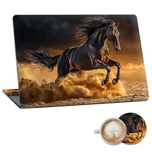 Laptop Skin Sticker Decal 15.6 Inch,12 13 13.3 14 15 15.6 in Laptop Netbook Skins for Notebook,Art Decal Removable Waterproof Scratch Resistant,Universal Vinyl Cover,Brown Horse Desert - color: Brown Horse Desert