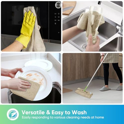 HOMEXCEL Brown Microfiber Cleaning Cloth, 12 Pack Premium Microfiber Towels for Cars, Lint Free, Scratch-Free, Highly Absorbent, Reusable Cleaning Rags for Car, Household, Kitchen, Window, 11.5"X11.5" - color: Brown
