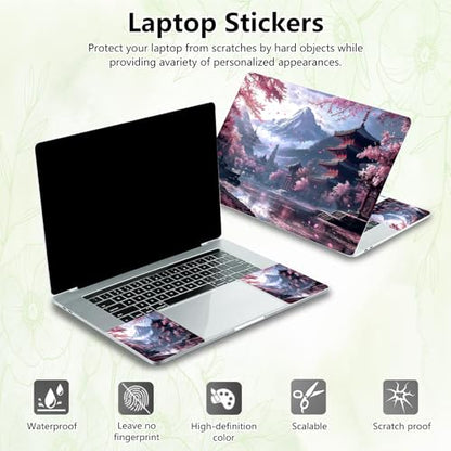 Laptop Skin Sticker Decal, Universal Reusable Vinyl Laptop Cover for 12" 13" 13.3" 14" 15" 15.4" 15.6" Notebook PC, Reusable Waterproof Scratch-Resistant with 2 Wrist Pads,Cherry Blossoms - color: Cherry Blossoms