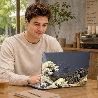 May Chen Compatible with MacBook Neo 13 inch Case 2026 Model A3404, Plastic Hard Shell,Keyboard Cover,Screen Protector,Dust Plug, for MacBook Neo 13" with A18 Pro Chip, Black Sea Wave - color: Black Sea Wave