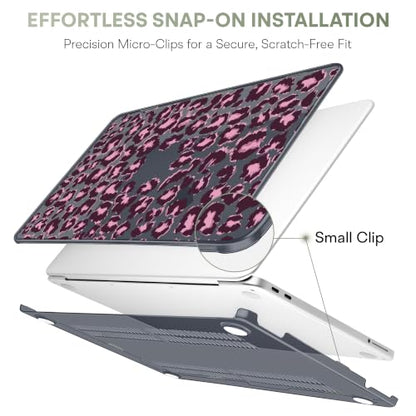 Compatible with MacBook Neo 13 inch (2026 Release A3404) (A18 Pro) with Liquid Retina Display, Printed Slim Protective Case with Screen Protector & Keybaord Cover, Leopard - color: leopard