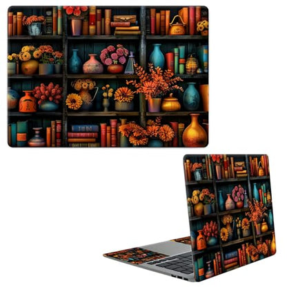 Laptop Skin Sticker Decal, Universal Protective Cover Fit 12 13 14 15.6 Inch Notebook, Reusable Water-Resistant Vinyl Decal w/ 2 Wrist Pads for Business Travel Office, Library Books - color: Library Books