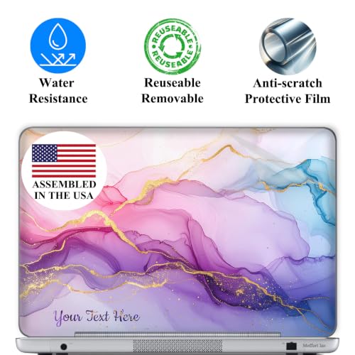 Custom Design Personalized Laptop Skin Sticker Cover Art Decal, Customize with Your Name or Text (12 Inch, Marble Waves) - color: 3632A, size: 12 Inch