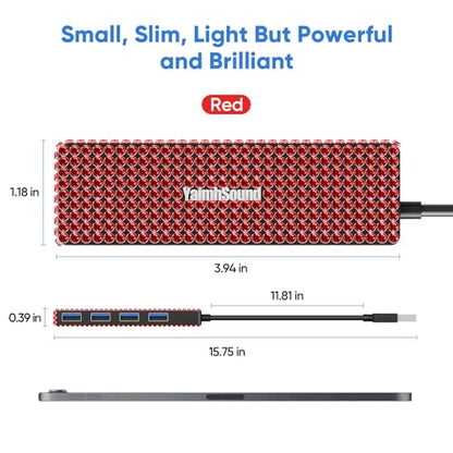 USB Splitter for Laptop, Laptop USB Port Expander, USB Hub Adapter for PC,MacBook Pro,Mac Air,Surface, Flash Drive, SSD,Gaming, Red - size: Red A+C to 4 USB