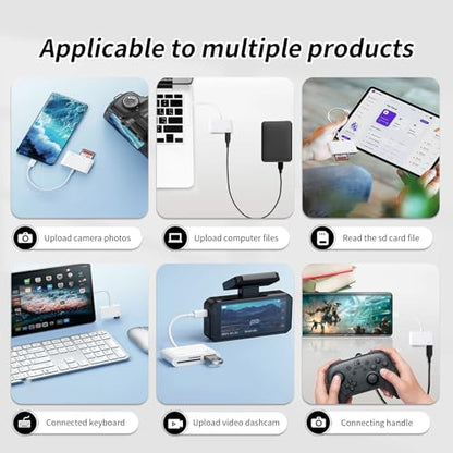 3IN1 SD Card Reader,USB C SD Card Reader,supports SD and MicroSD memory card adapter(includes USB A female port),compatible with flash drives,iPhone 15/16,MacBook,Mac,Trail Camera viewer,Plug and play - size: 3IN1 SD Card Reader