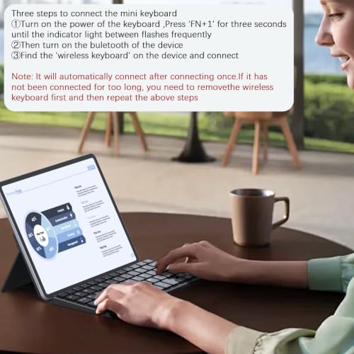 Universal Wireless Keyboards Portable Mini Keyboard with Any-Angle Stand | Dual-Device Computer Keyboards Rechargeable Travel Bluetooth Keyboard for iPad/iPhone/Tablet/Laptop&Android/Windows/iOS,Black - color: Black