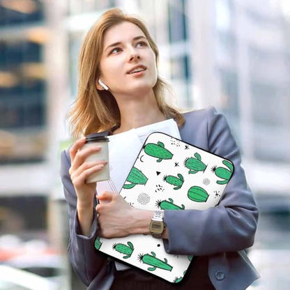 Laptop Sleeve Bag 15.4 15.6 Inch,Cute Cactus Cacti Bohemian Style Green Desert Plant Protective Polyester Computer Cases Laptop Cover Briefcase Bag Tablet Travel Cover - color: LPS-002