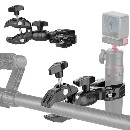 ULANZI Super Clamp Double Camera Clamp, R096 Crab Plier Clip Bracket Mount | Monitor Magic Arm Double Ball Head Adapter for Photo Studio Light Stand, Photography Reflector, Photo Boom Stand, Cross Bars