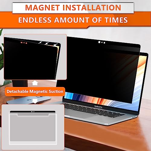 ZOEGAA Privacy Screen MacBook Pro 13 Inch (2012-2015), Magnetic Removable Anti Blue Light Filter Laptop Privacy Screen Protector with Camera Cover for MacBook 13'' Model (A1278, A1425, A1502) | 1 Install Ways; Anti Bule Light/Glare; Camera Cover; Compatib
