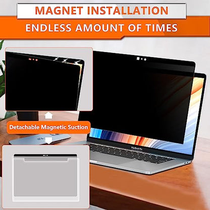 ZOEGAA Privacy Screen MacBook Pro 13 Inch (2012-2015), Magnetic Removable Anti Blue Light Filter Laptop Privacy Screen Protector with Camera Cover for MacBook 13'' Model (A1278, A1425, A1502) | 1 Install Ways; Anti Bule Light/Glare; Camera Cover; Compatib