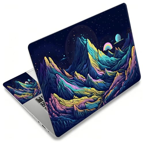 Laptop Skin Sticker Decal, Universal Reusable Vinyl Laptop Cover for 12" 13" 13.3" 14" 15" 15.4" 15.6" Notebook PC, Reusable Waterproof Scratch-Resistant with 2 Wrist Pads,Art Mountains Desert - color: Art Mountains Desert